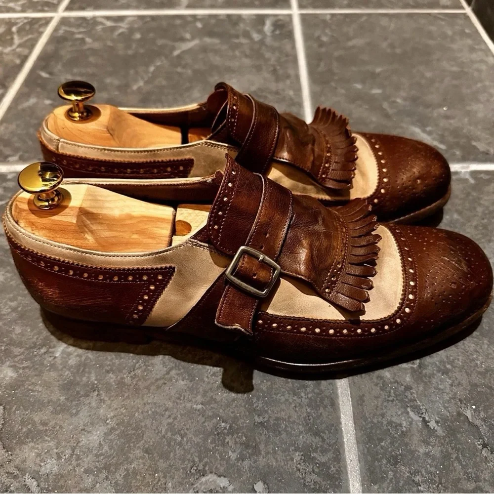 Church's Brown and Tan Leather Monk Strap Loafers - Picture 6 of 7